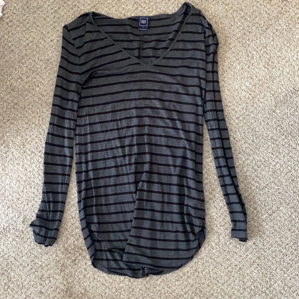 Long Sleeve Black/Gray Tee - S
